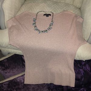 Banana Republic Pale pink & silver laced blouse